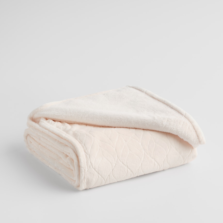 Jednokolorowy koc z wytłoczonym wzorem Violineos 150x200 cm z motywem arabeski