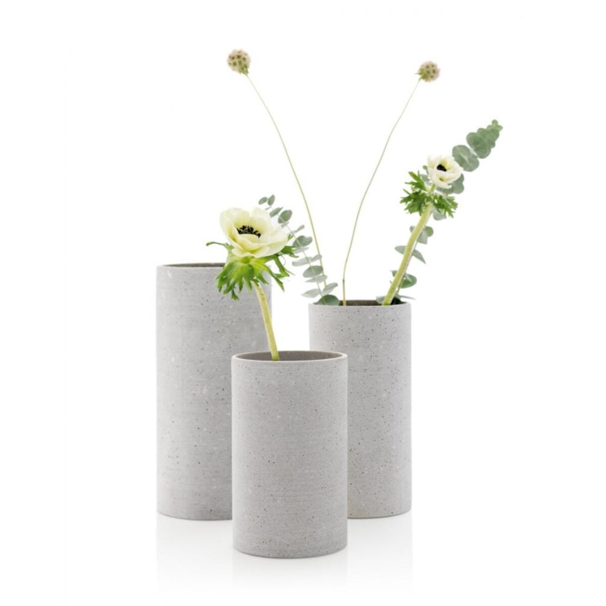 WAZON COLUNA H 24 CM, LIGHT GREY, POLYSTONE