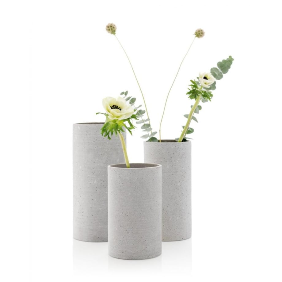 WAZON COLUNA H 24 CM, LIGHT GREY, POLYSTONE