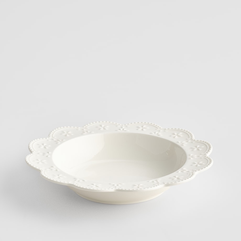 Talerz Głęboki Lace z motywem kwiatowym