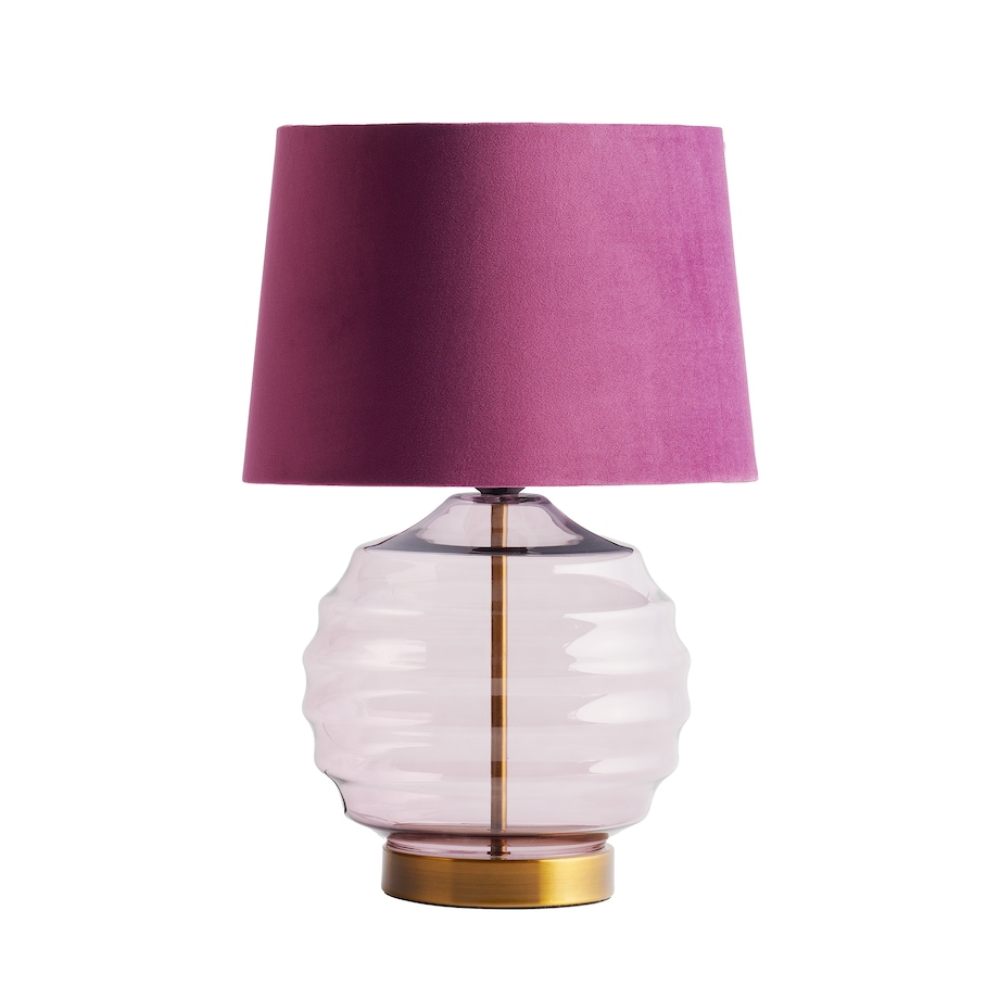 lampa stołowa ze szklaną podstawą stryker