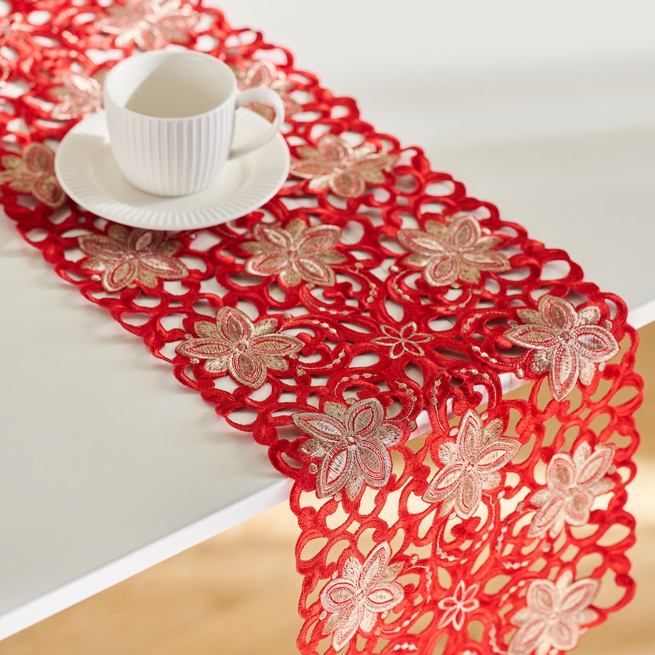 Bieżnik Haftowany Recor 28x174 cm z motywem gwiazdy betlejemskiej