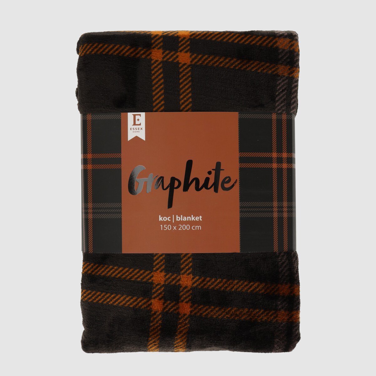 Drukowany koc Graphite 150x200 cm