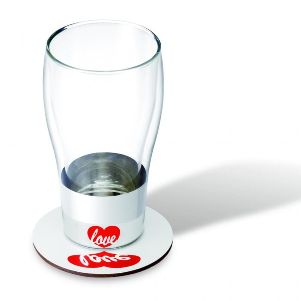 Szklanka z podstawką Love, 400 ml, PO: Selected