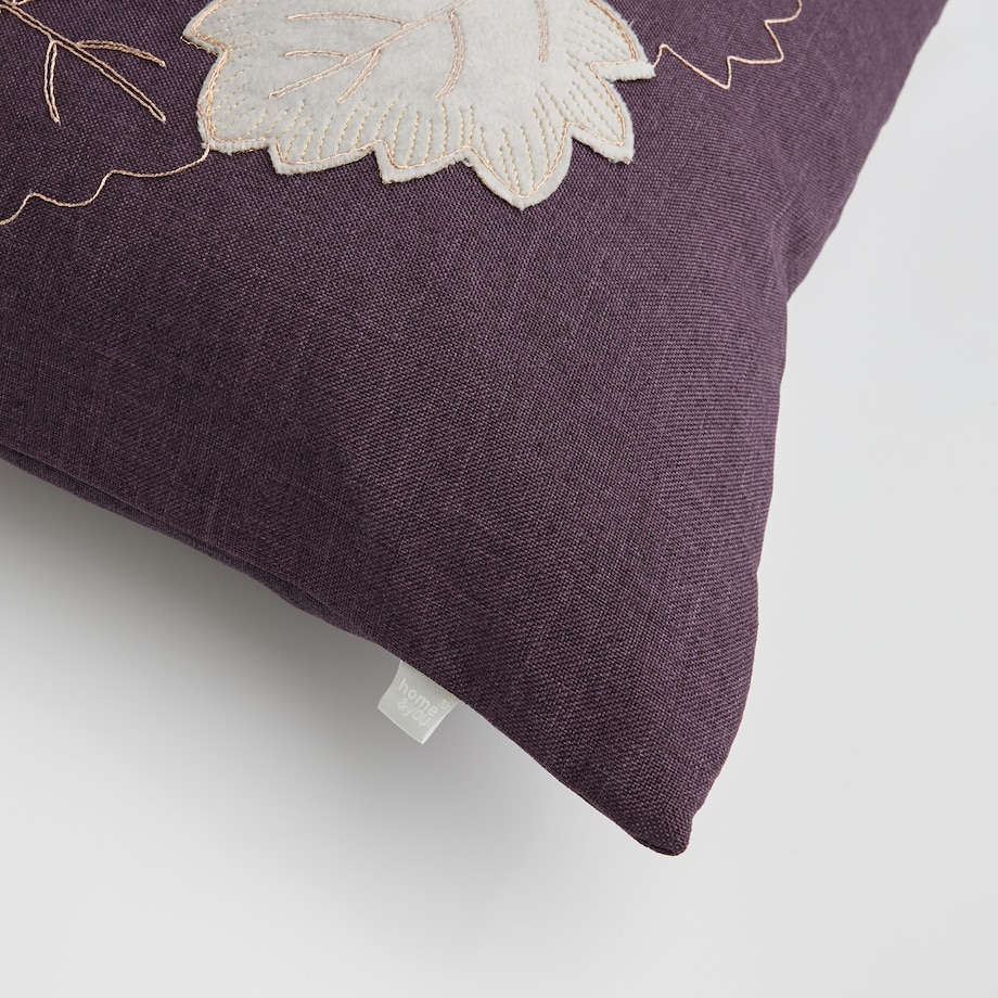 Poszewka Haftowana Figgo 45x45 cm z motywem liści