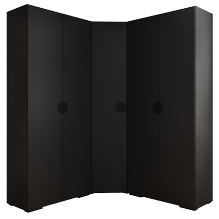 Garderoba wysoka do przedpokoju INOVA 4 Z5 czarny+czarny