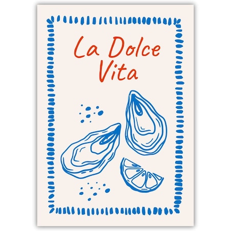 plakat cucina italiana ostriche 70x100 cm