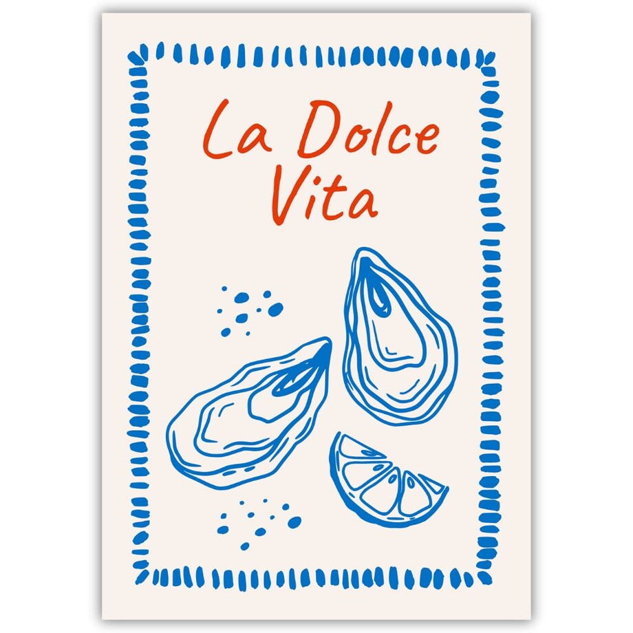 plakat cucina italiana ostriche 70x100 cm