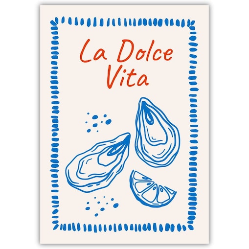 plakat cucina italiana ostriche 70x100 cm