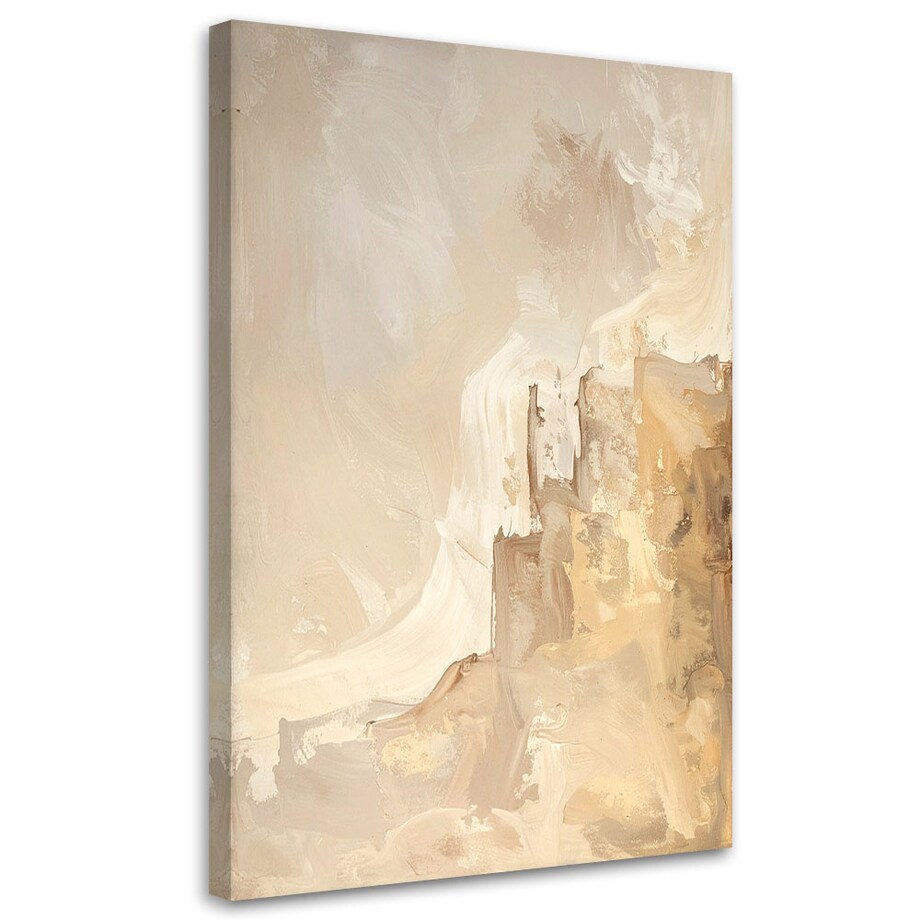 Obraz do salonu sypialni biura spa, Nowoczesna Pastelowa Abstrakcja w kolorach beżu 40x60 cm