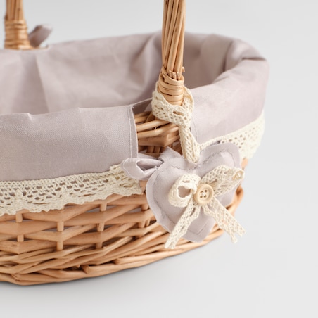 Koszyk z rączką Harti 18x24 cm z motywem serca