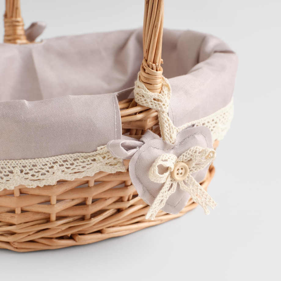 Koszyk z rączką Harti 18x24 cm z motywem serca