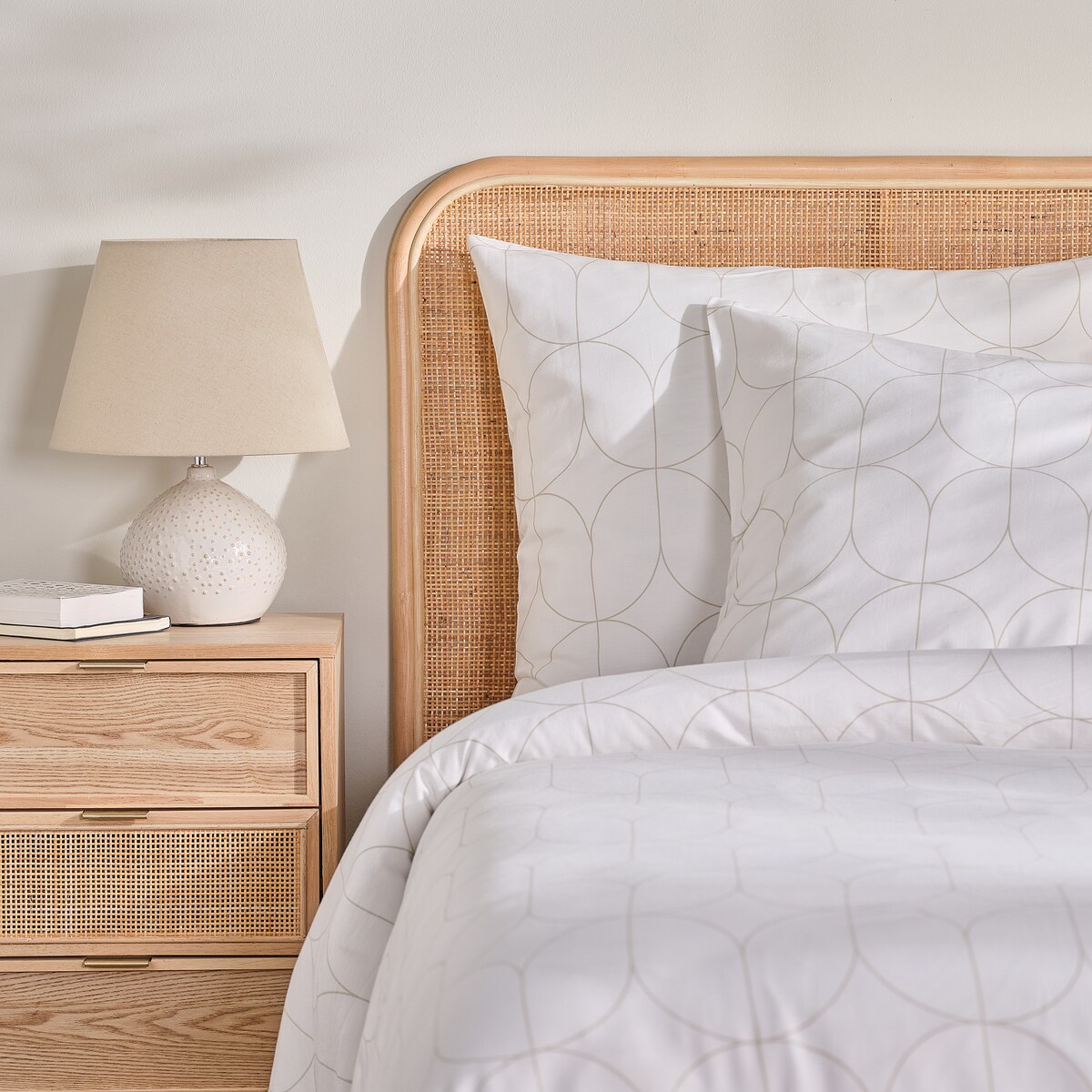 Pościel z bawełny satynowej Mistose 160x200 cm z motywem geometrycznym