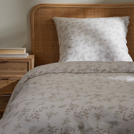 Pościel z bawełny satynowej Felicija 140x200 cm z motywem roślinnym