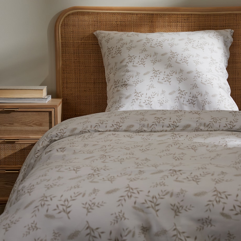 Pościel z bawełny satynowej Felicija 140x200 cm z motywem roślinnym