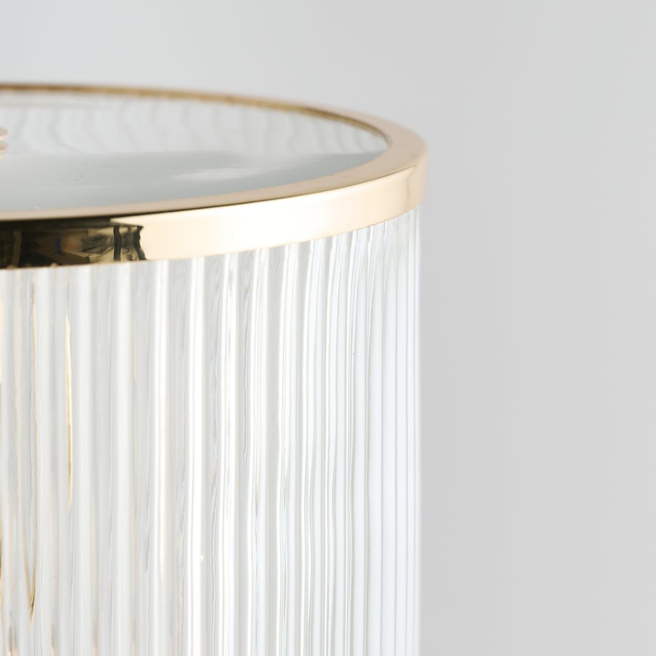 elegancka lampa stołowa ze szklanym kloszem majlis