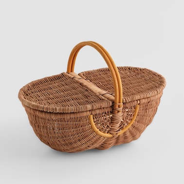 Koszyk z rączką Rakolta lid 47x32 cm