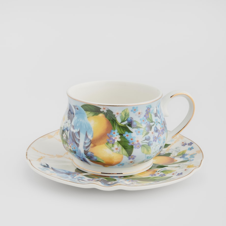 Filiżanka Ze Spodkiem Lemondi z motywem owoców