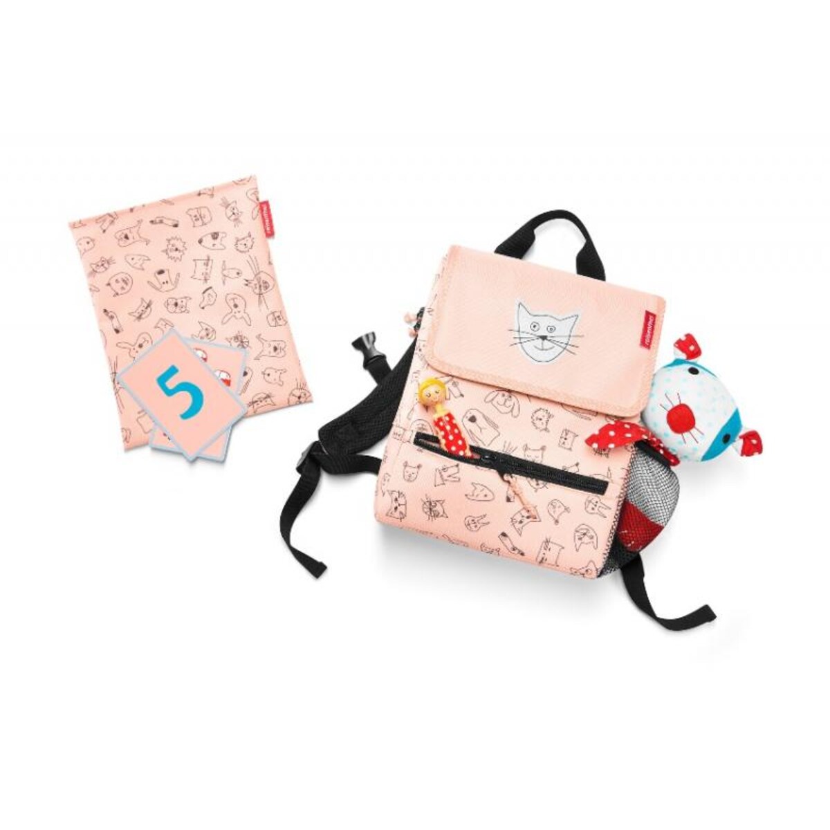 Plecak backpack kids cats and dogs rose - poliester