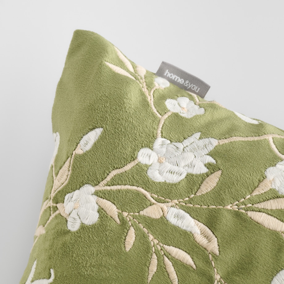 Poszewka Haftowana Inverness 45x45 cm z motywem roślinnym