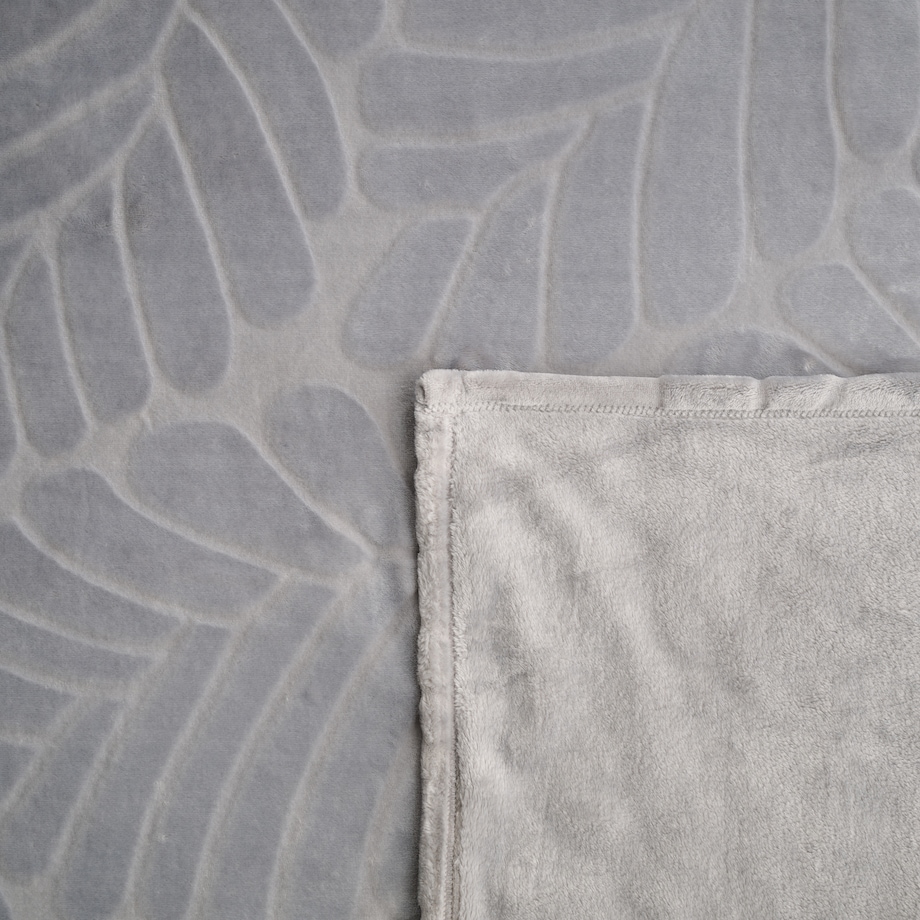 Koc Hoyani 200x220 cm z motywem liściastym