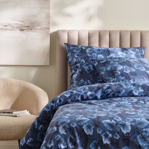 Pościel z bawełny satynowej Bluvella 160x200 cm z motywem owoców