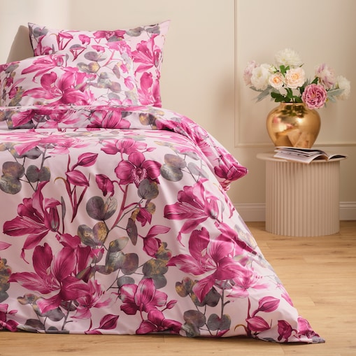 Pościel Z Mikrofibry Sirsa 160x200 cm z motywem roślinnym