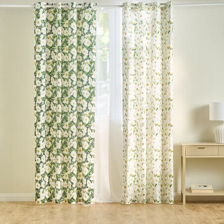 Zasłona z nadrukiem Emeris 140x250 cm z motywem kwiatowym