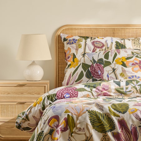 Pościel Bawełniana Galvina 160x200 cm z motywem roślinnym