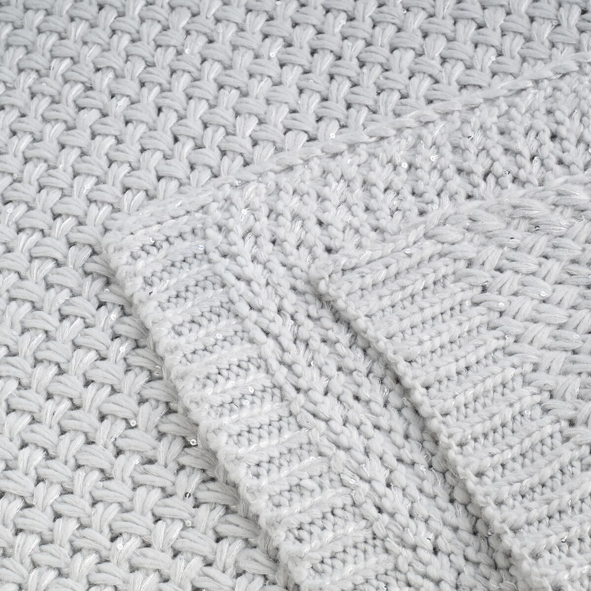 Jednokolorowy koc dzianinowy Glamira 120x150 cm