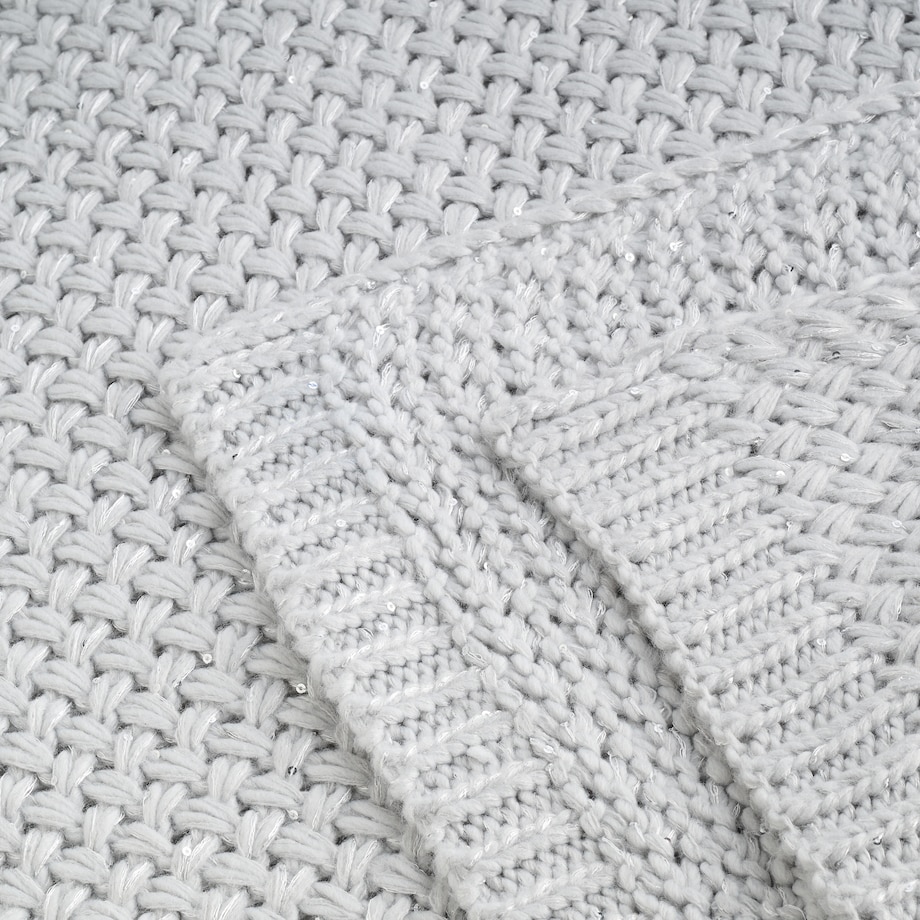 Jednokolorowy koc dzianinowy Glamira 120x150 cm