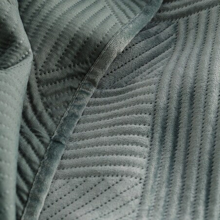 Narzuta Welwetowa w Wytłaczany Geometryczny Wzór Lesotho 180x220 cm