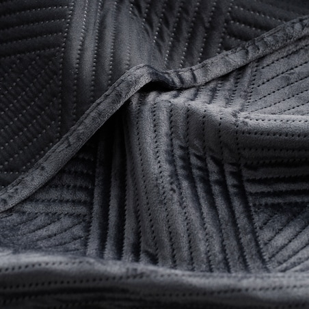 Narzuta Welwetowa w Wytłaczany Geometryczny Wzór Lesotho 180x220 cm