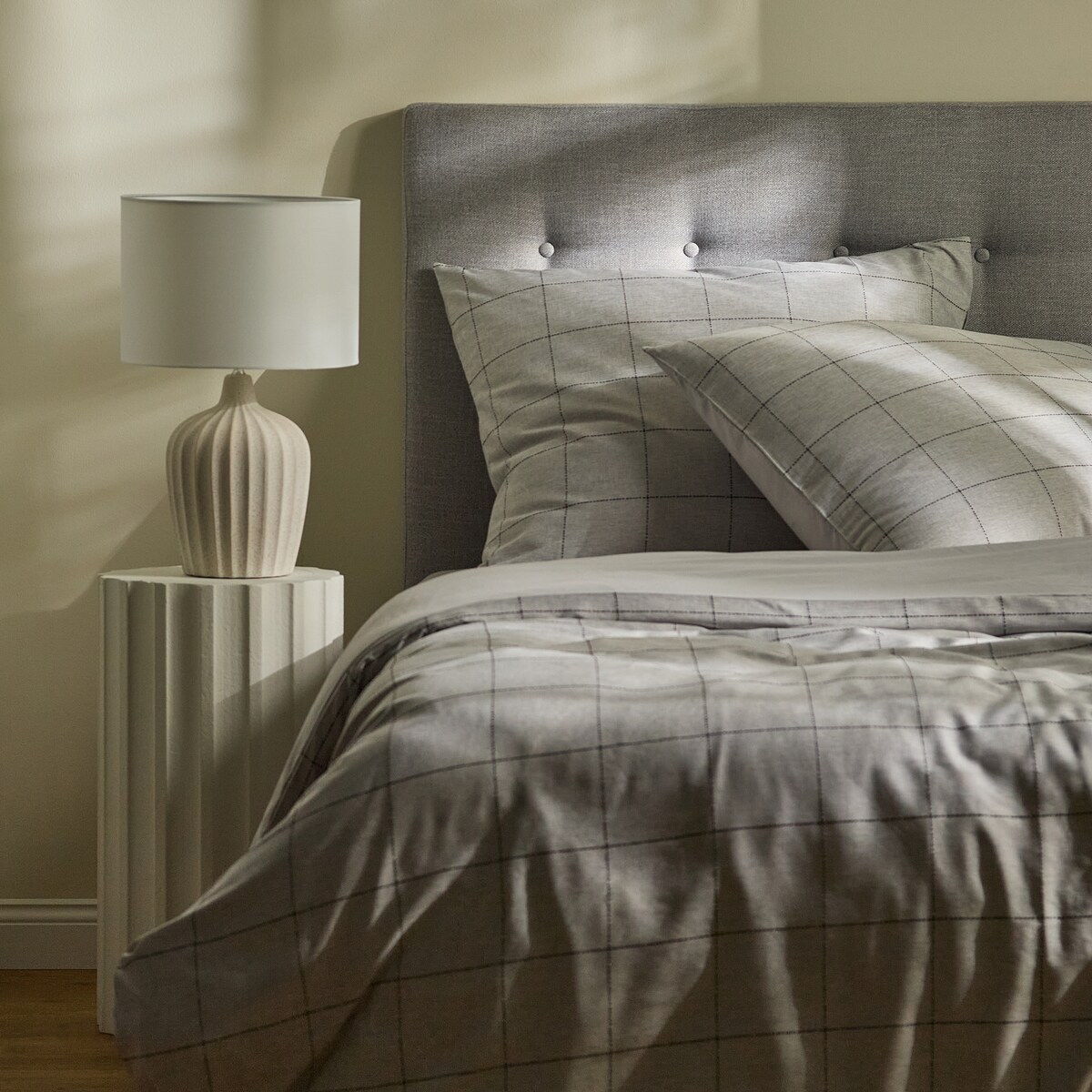 Pościel Żakardowa Linvara 200x220 cm w kratę