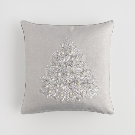 Poszewka Haftowana Arvores 45x45 cm z motywem choinki