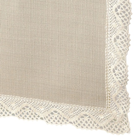 Bieżnik plamoodporny P130 cappucino z koronką K205 ecru - 40x140 cm - beżowy