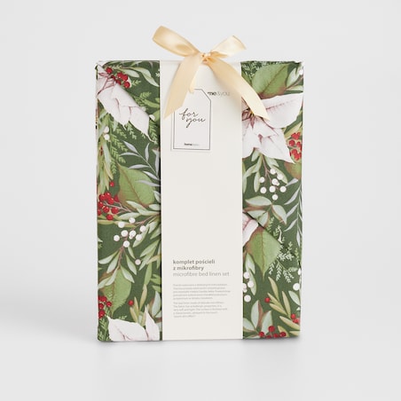 Komplet pościeli z mikrofibry Poinsetia 200x220 cm z 2 poszewkami 70x80