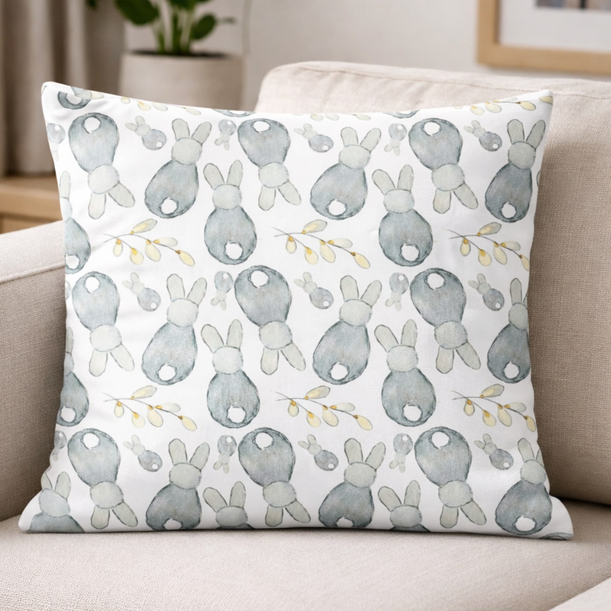 Poszewka Welwetowa Gray bunny 40x40 cm