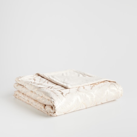 Wzorzysta narzuta na łóżko Foglare 220x240 cm z motywem liściastym