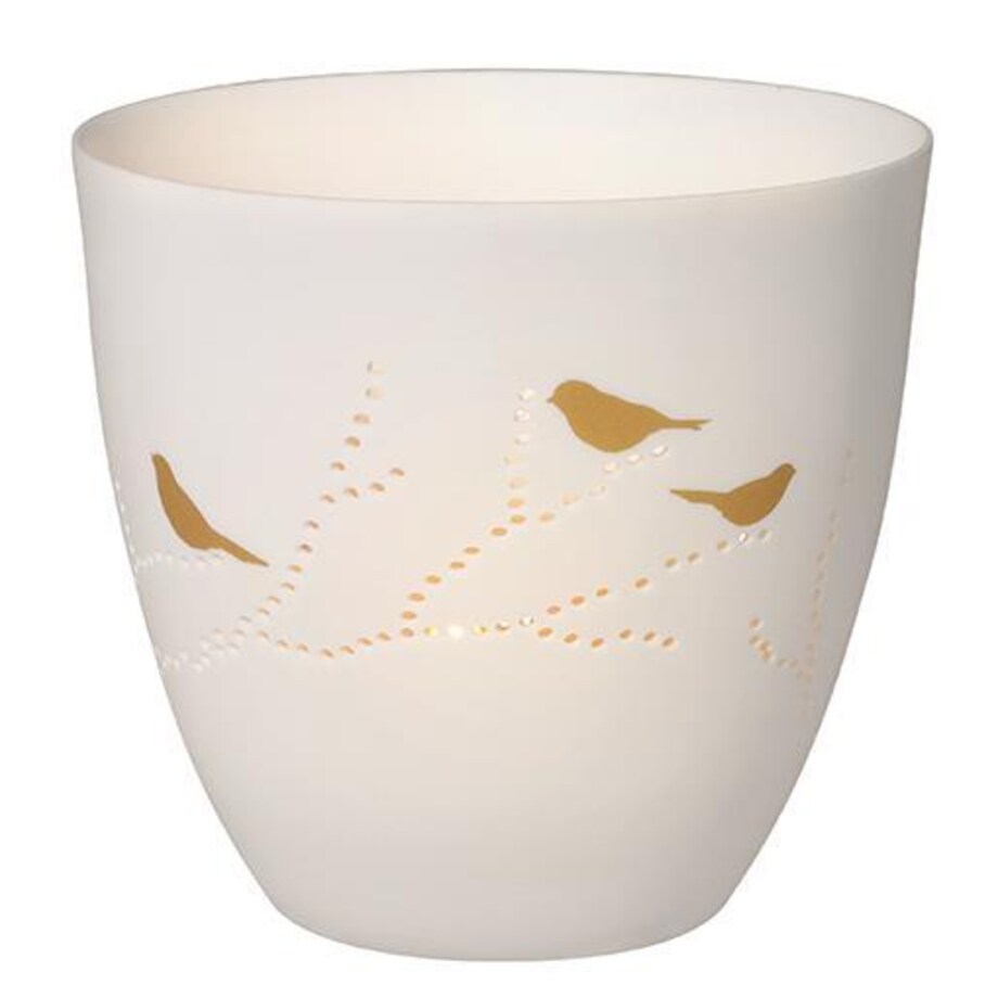 Świecznik na tealight, ptaki, porcelana