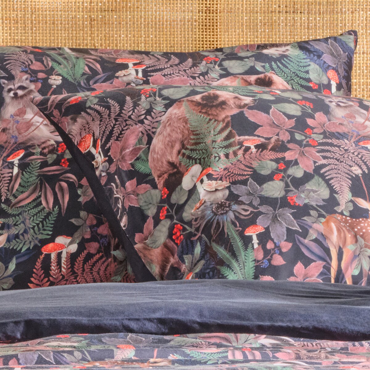 Pościel z bawełny satynowej Wildes 160x200 cm z motywem zwierząt leśnych