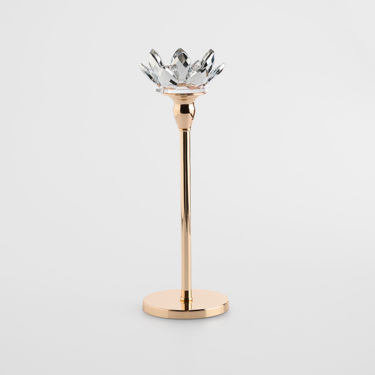 Świecznik Cristal shine long z motywem kwiatowym