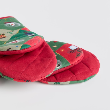 Komplet Rękawic Kuchennych Nutpatcher 13x30 cm z motywem dziadka do orzechów