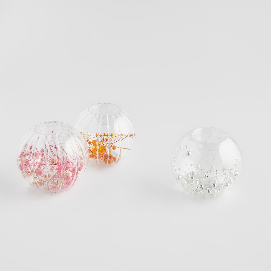 Świecznik Eier pearl z motywem geometrycznym