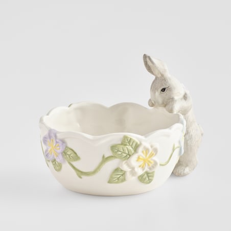 Miska Pasquile z motywem kwiatowym i królika