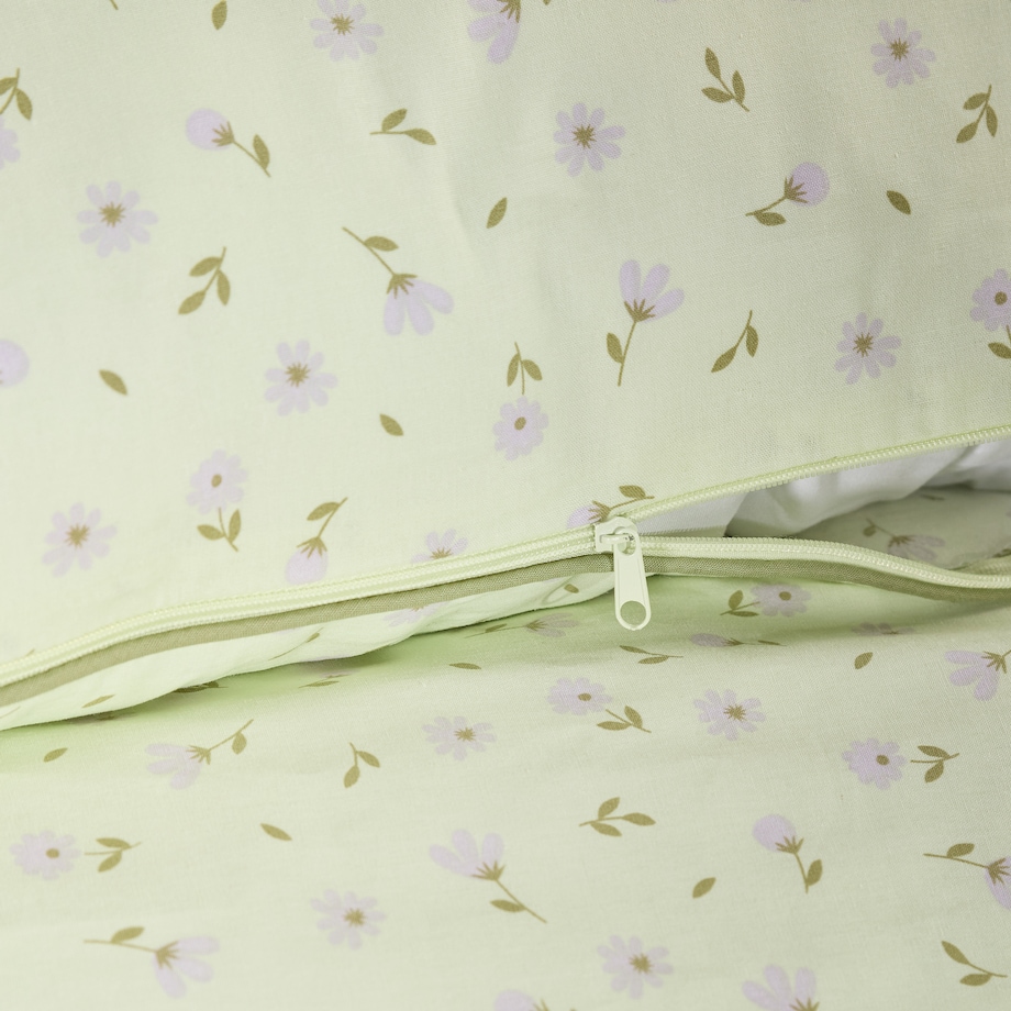 Pościel bawełniana z lamówką Avis 200x220 cm z motywem kwiatowym