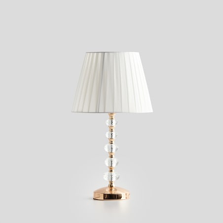 elegancka lampa stołowa z kryształowymi kulami cristel