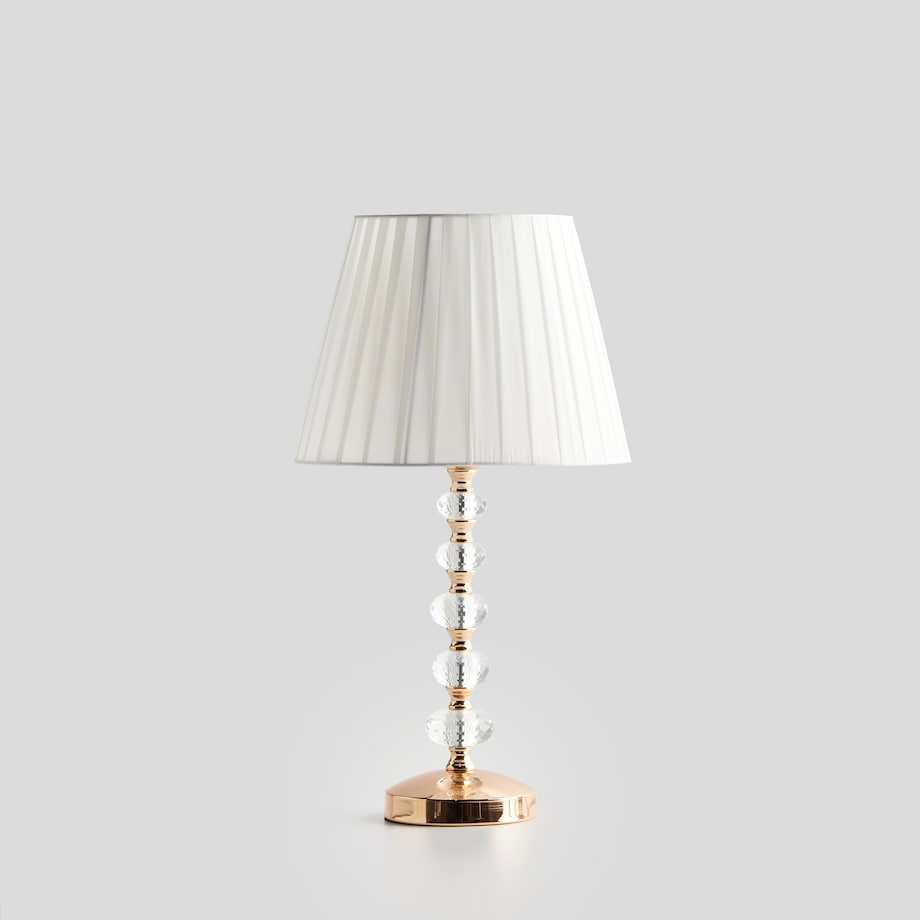 elegancka lampa stołowa z kryształowymi kulami cristel