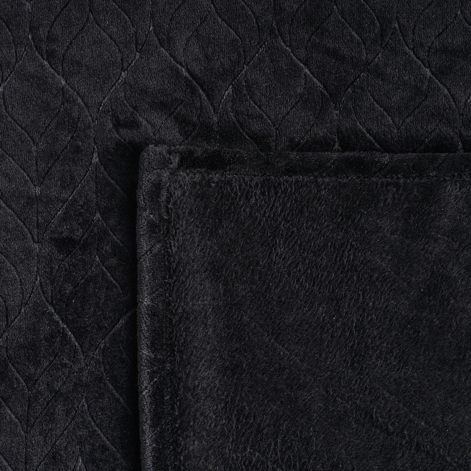 Jednokolorowy koc z wytłoczonym wzorem Violineos 150x200 cm z motywem arabeski