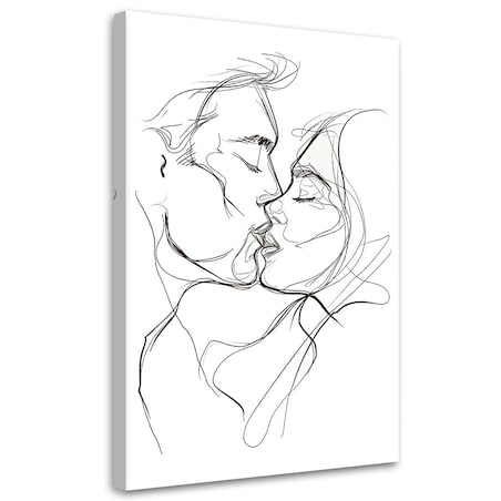 Feeby Obraz, Pocałunek Czarno biały 60x90